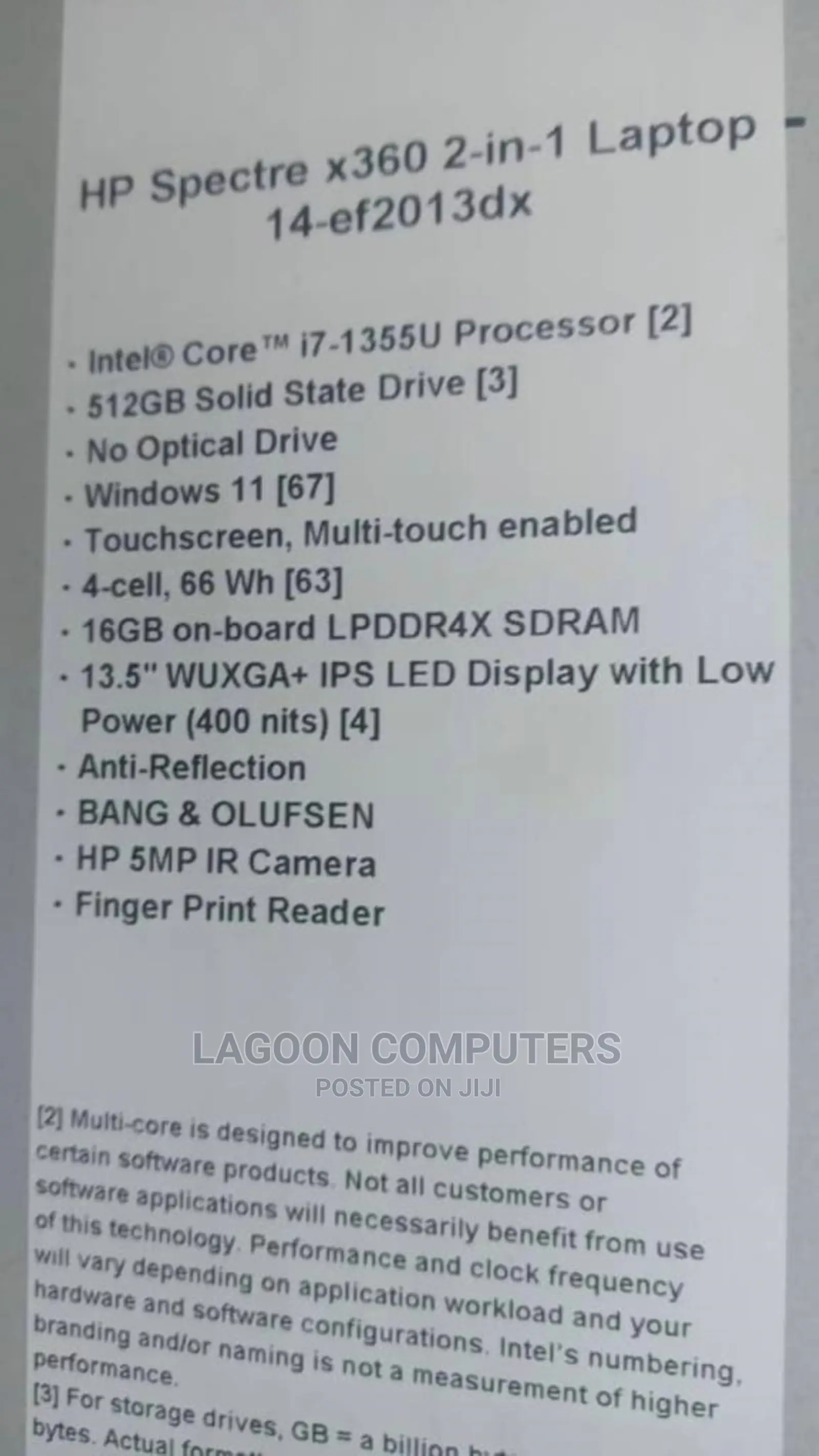 New Laptop HP Spectre 14 16GB Intel Core I7 SSD 512GB