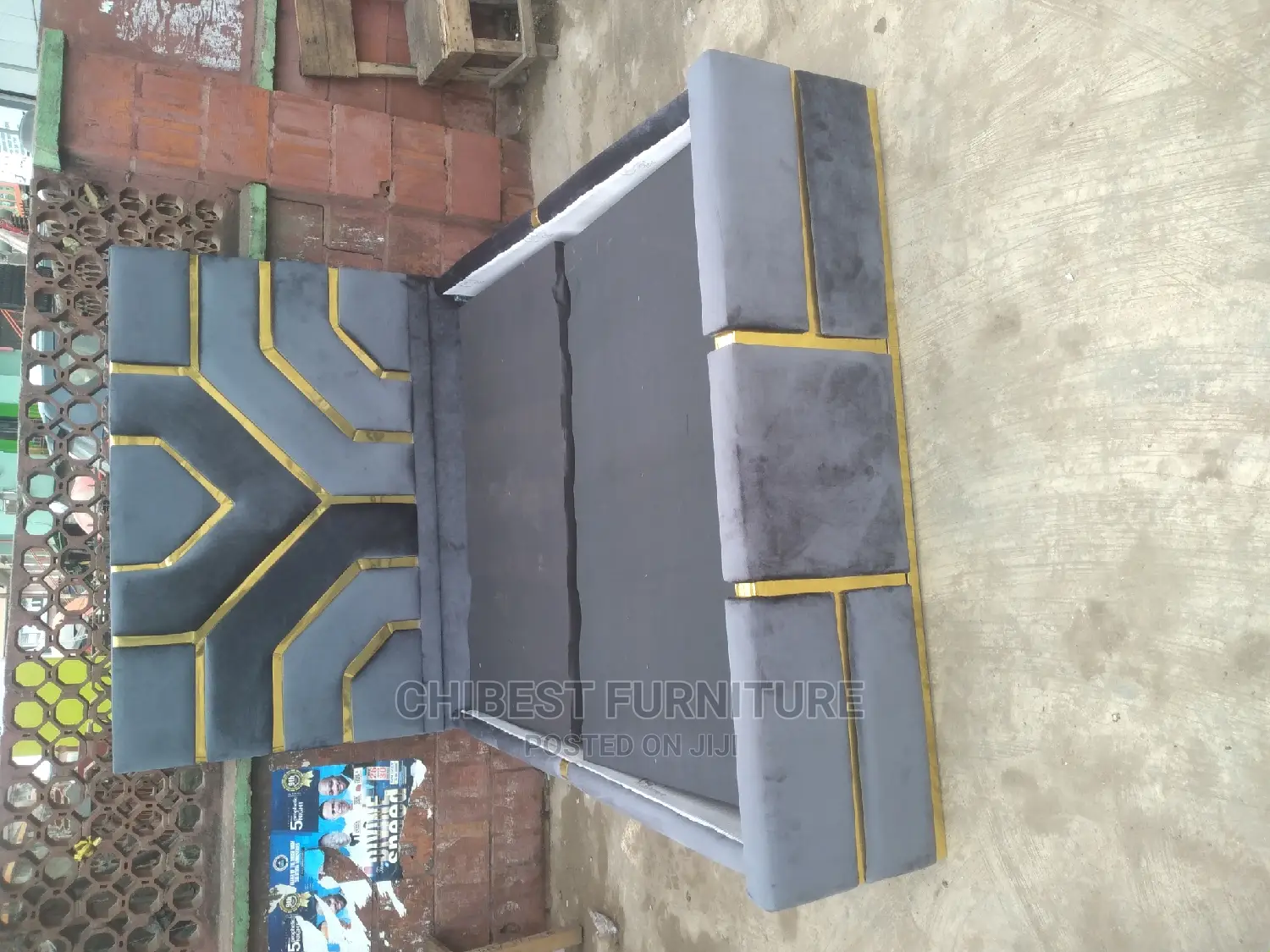 Quality 5by6 Upholstery Padded Bed Frame.