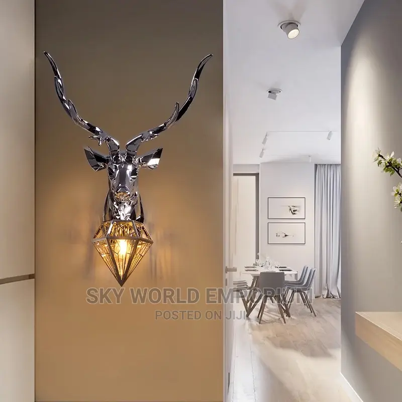 Nordic Deer Head Wall Lamp for Luxury Home