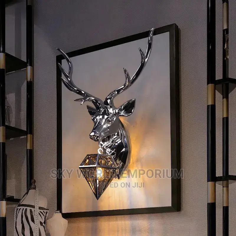 Nordic Deer Head Wall Lamp for Luxury Home