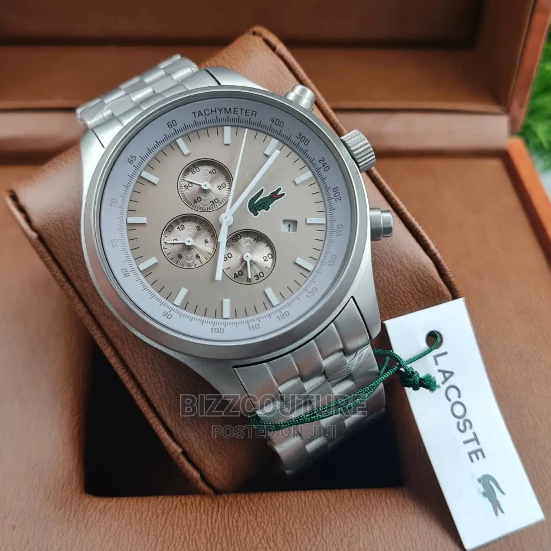Original LACOSTE SILVER STEEL WATCH Available in Store