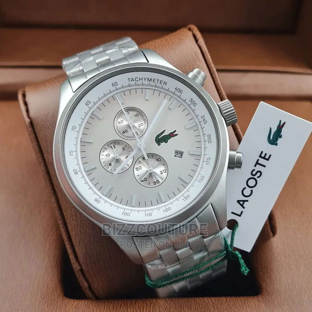 Original LACOSTE SILVER STEEL WATCH Available in Store