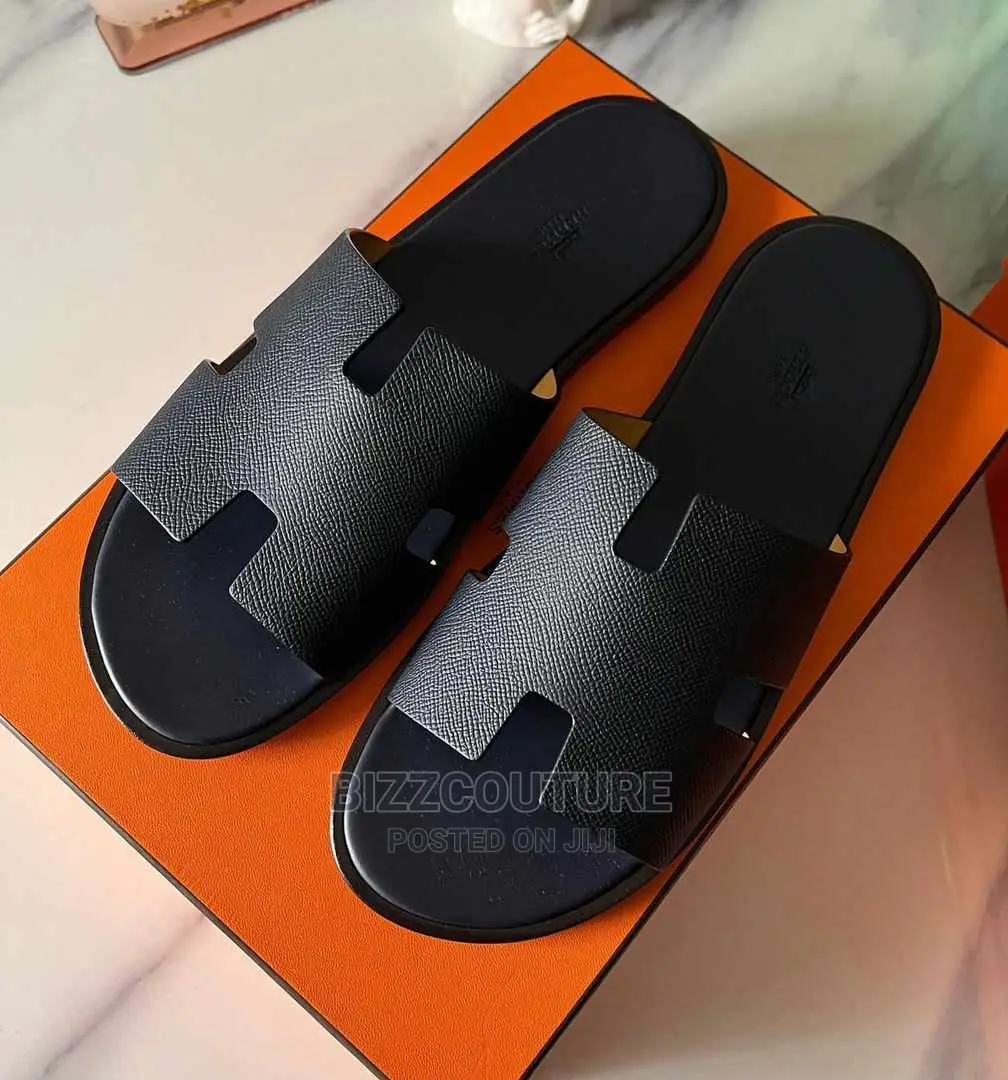 Original HERMES LEATHER Slippers Available in Store