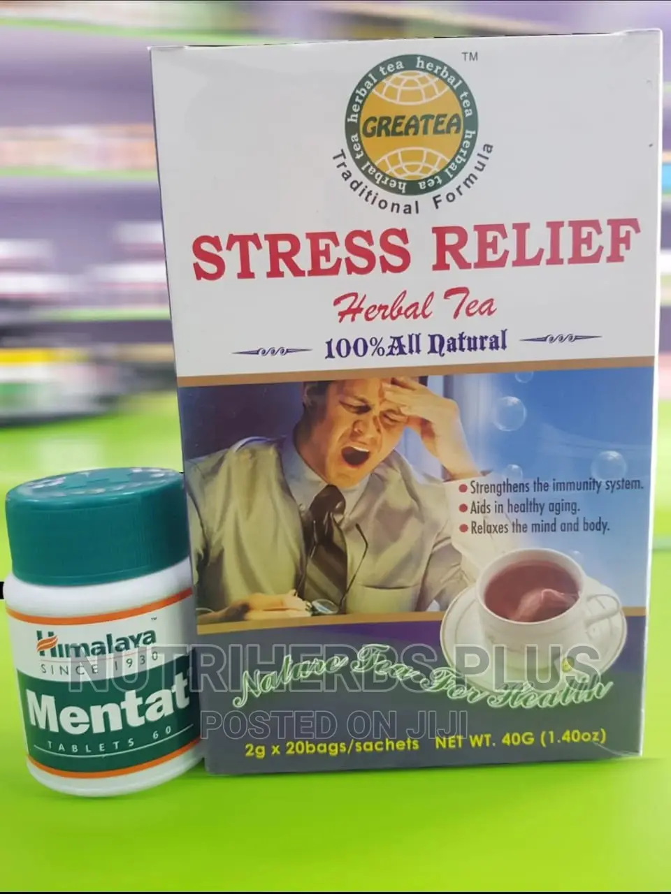 Stress Relief Tea + Mentat Tablets Cure for Mental Disorder