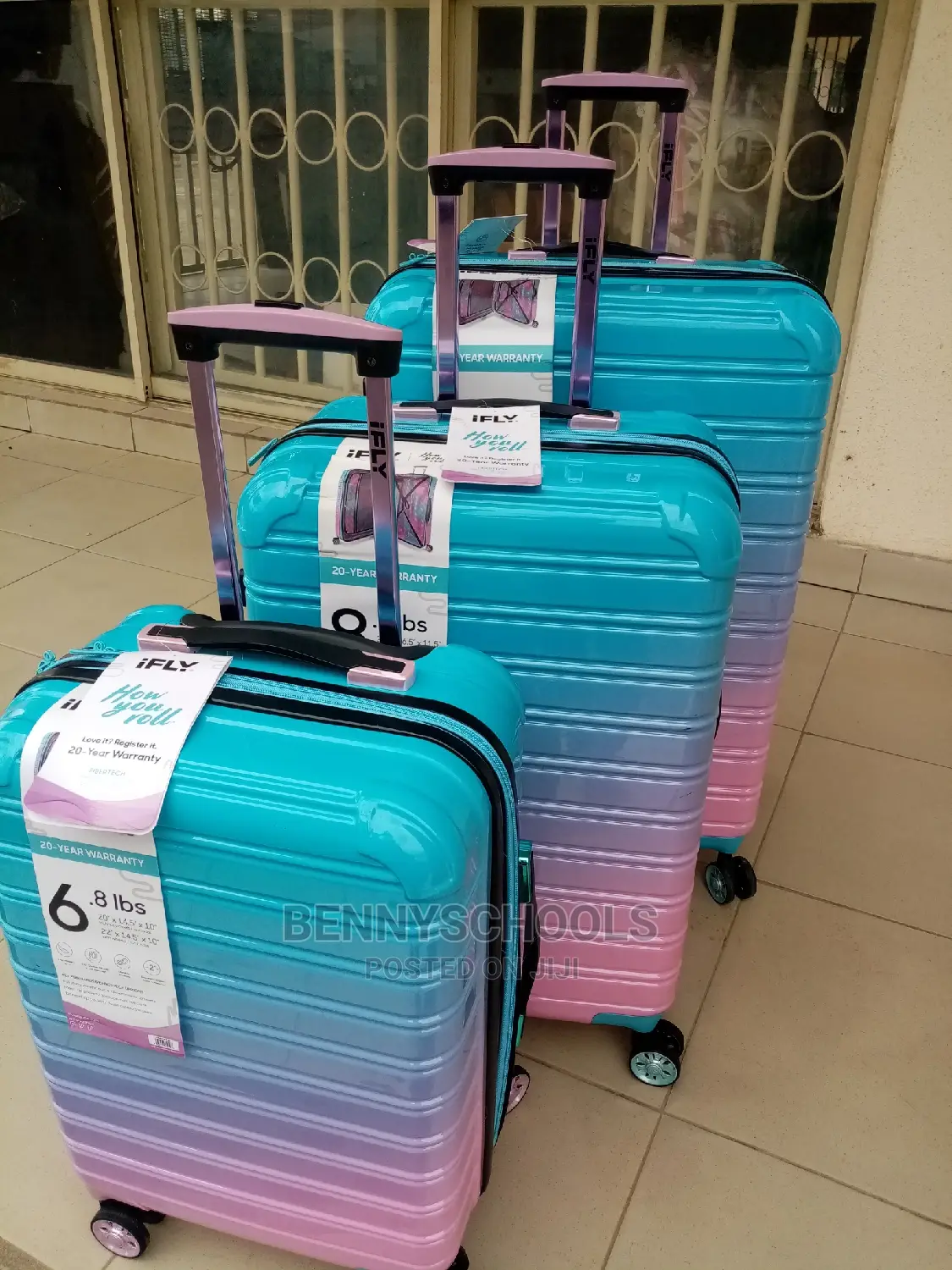 Blue Set of 3 Ifly Fibertech Expandable Travel Luggage Boxes