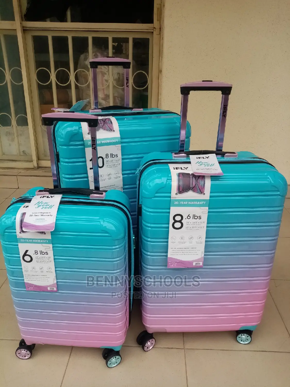 Blue Set of 3 Ifly Fibertech Expandable Travel Luggage Boxes