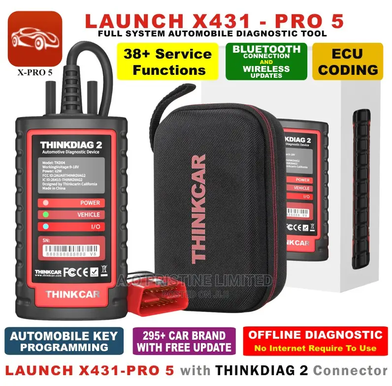 Launch Pro 5 Car Scanner With Thinkdiag 2 Connector