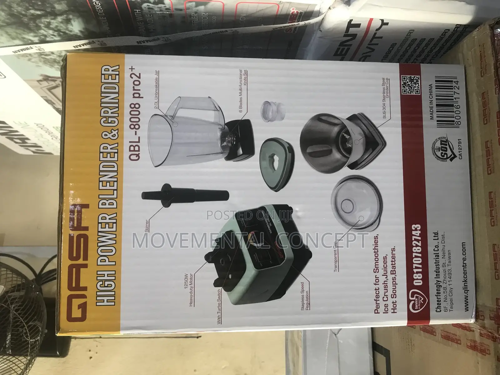 Qasa High Power Blender and Grinder QBL-8008 Pro2+