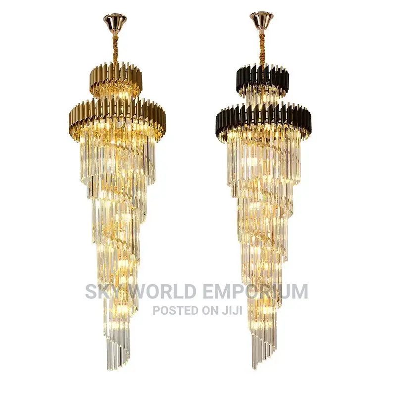 Modern Long Spiral Chandelierscrystal For Staircase