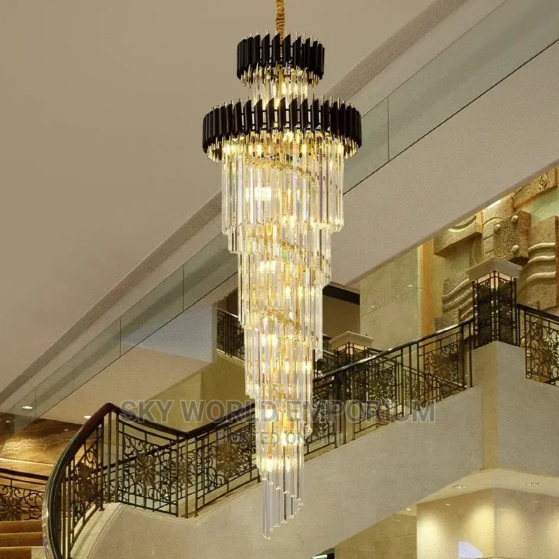 Modern Long Spiral Chandelierscrystal For Staircase