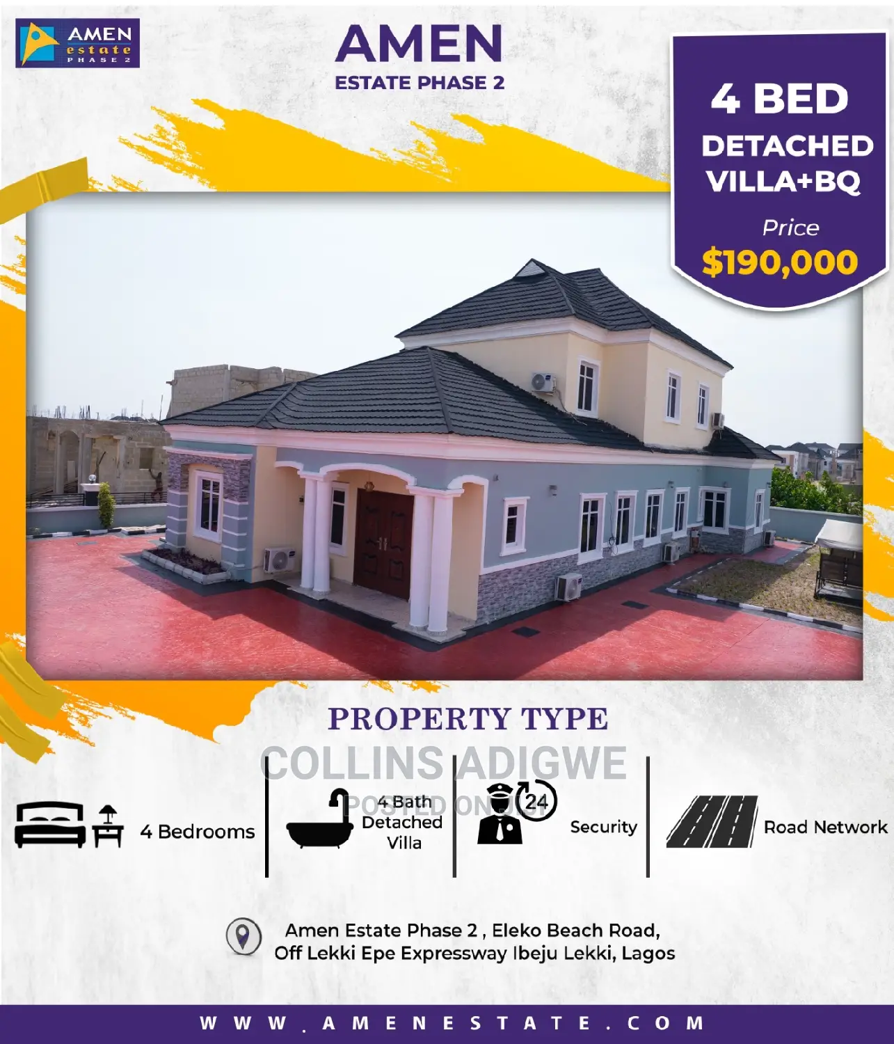 4bdrm Duplex in Amen Estate 2, Eleko for sale