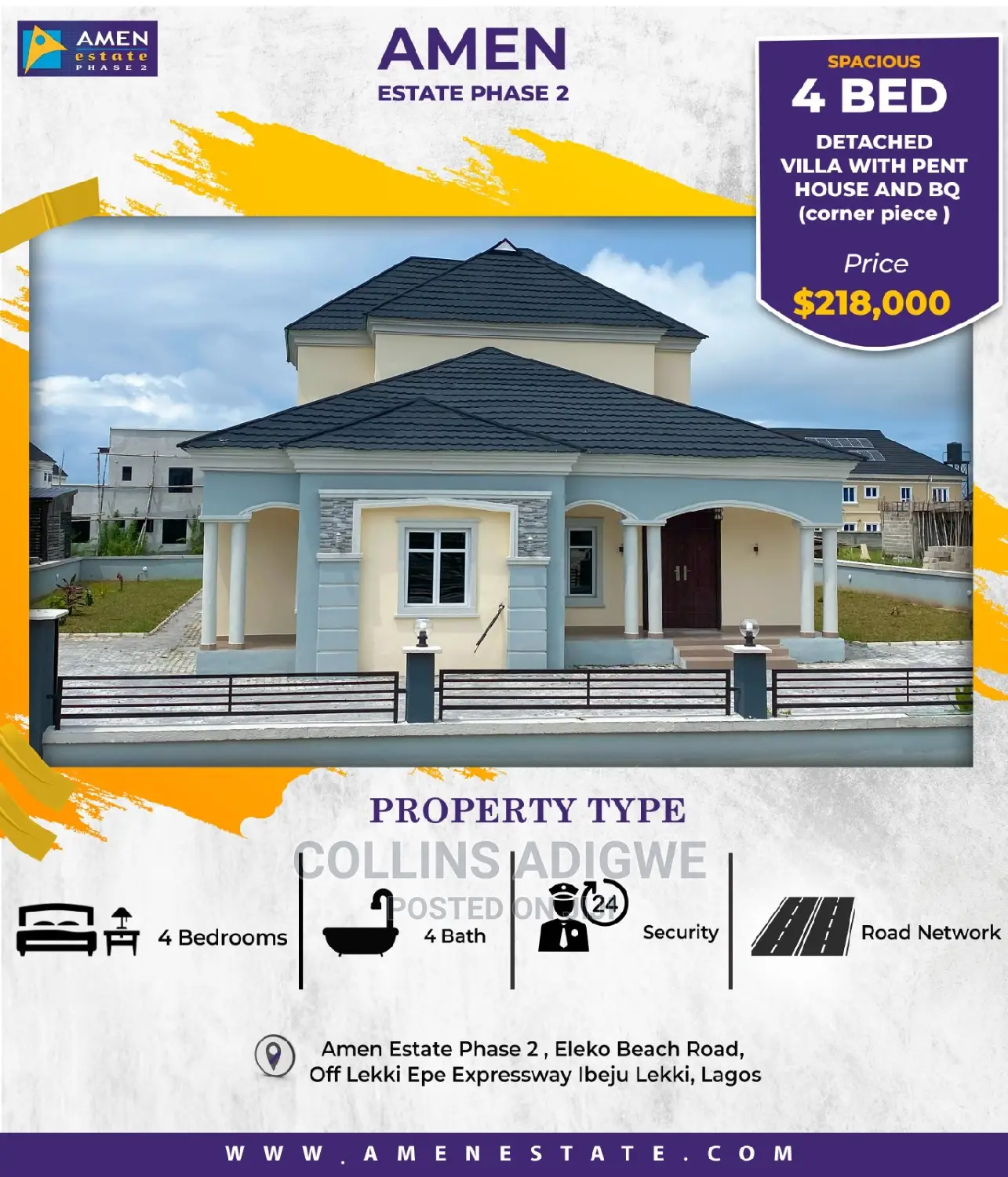 4bdrm Duplex in Amen Estate 2, Eleko for sale