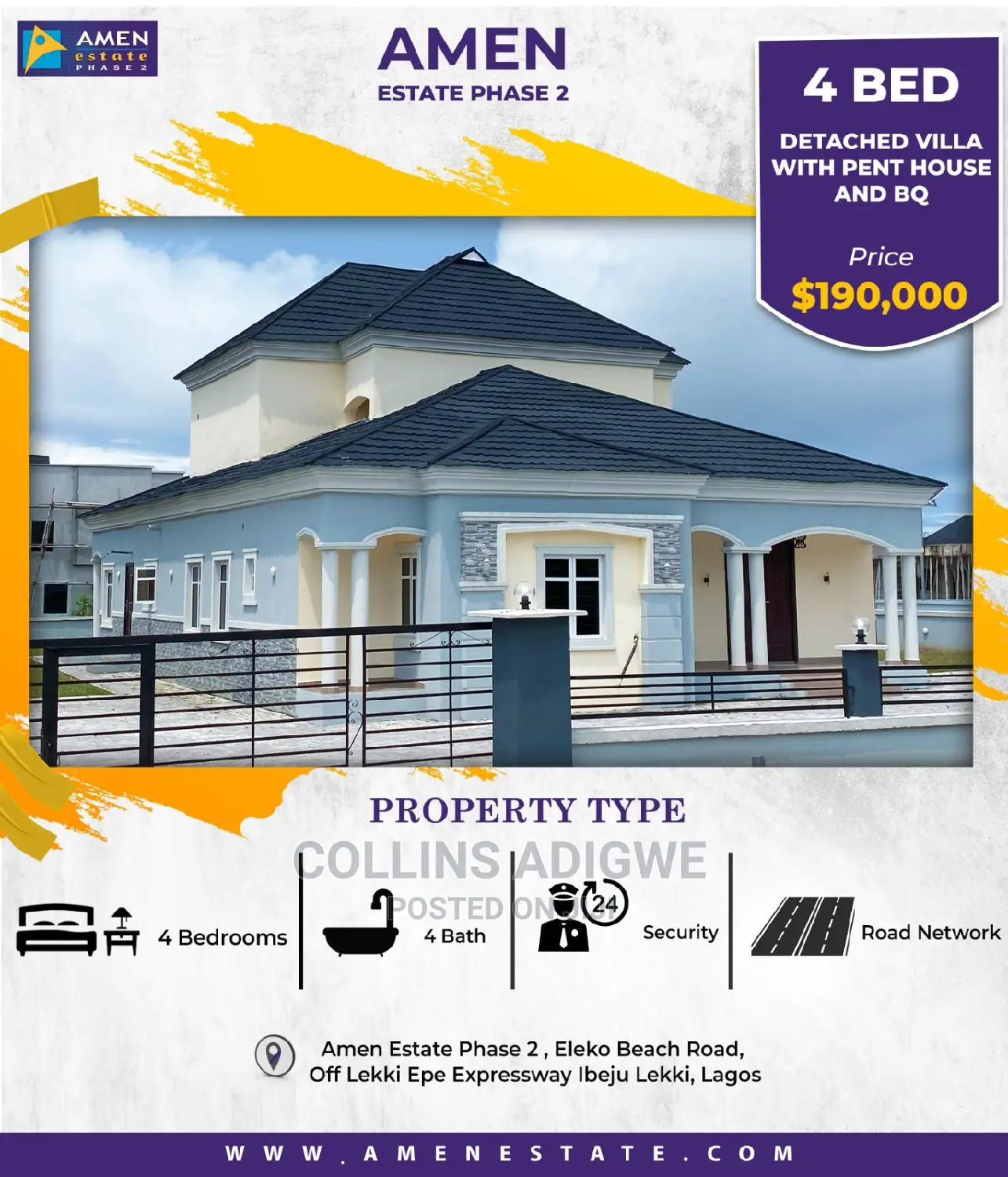 4bdrm Duplex in Amen Estate 2, Eleko for sale
