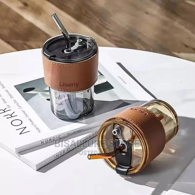 380ml Glass Straw Cup