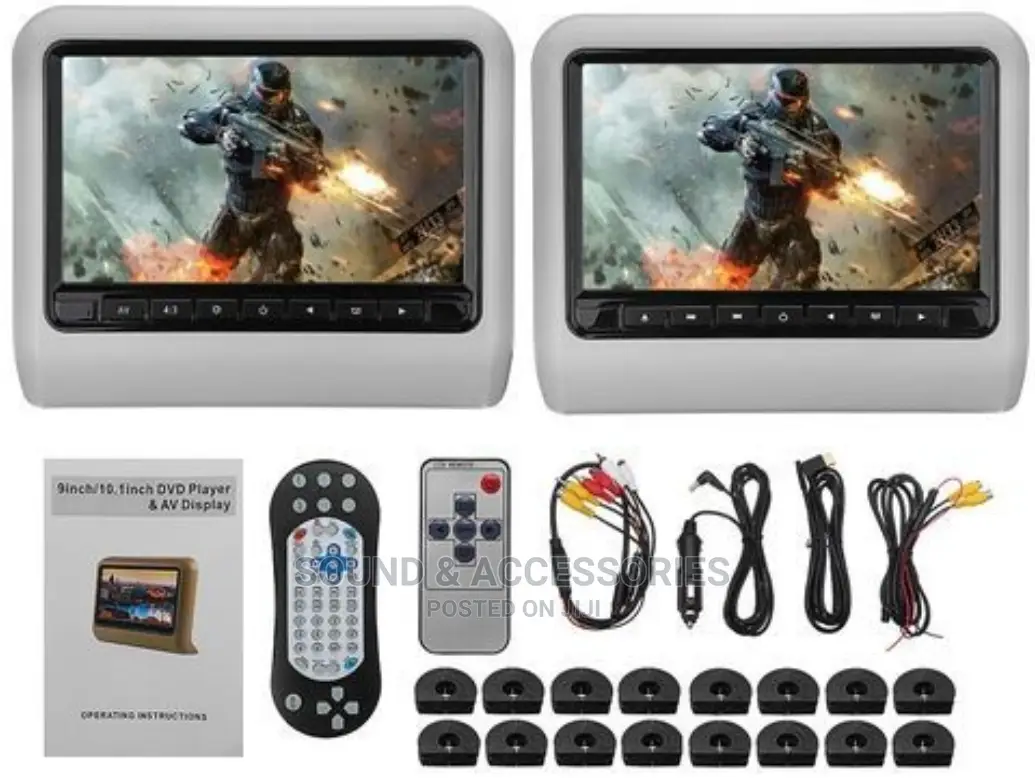 9" Ash LCD Universal Car Headrest DVD+AV Monitor Player