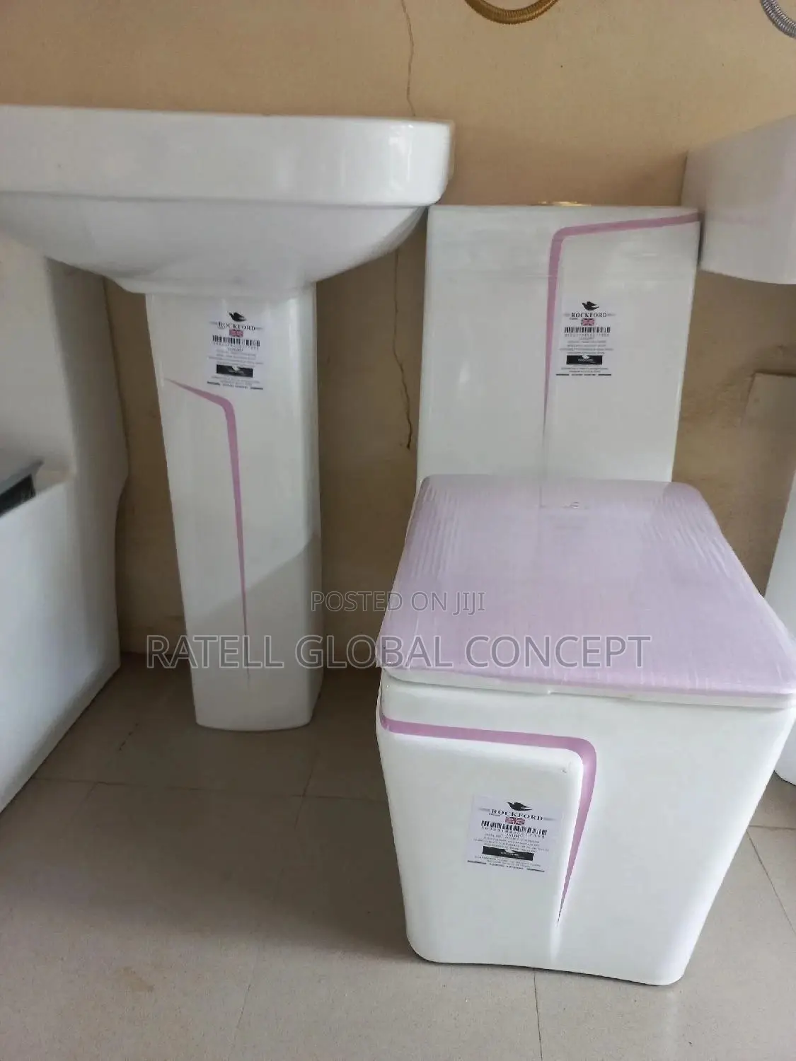 Rockford Luxury Executive Toilet (Pink and White)