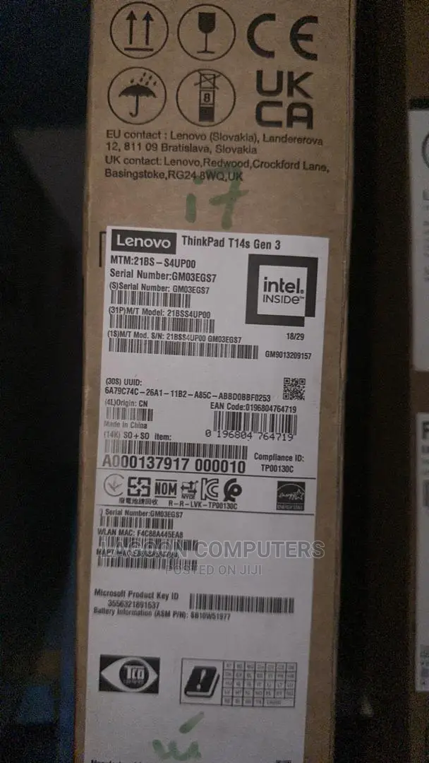 New Laptop Lenovo ThinkPad T14 G3 16GB Intel Core i7 SSD 512GB