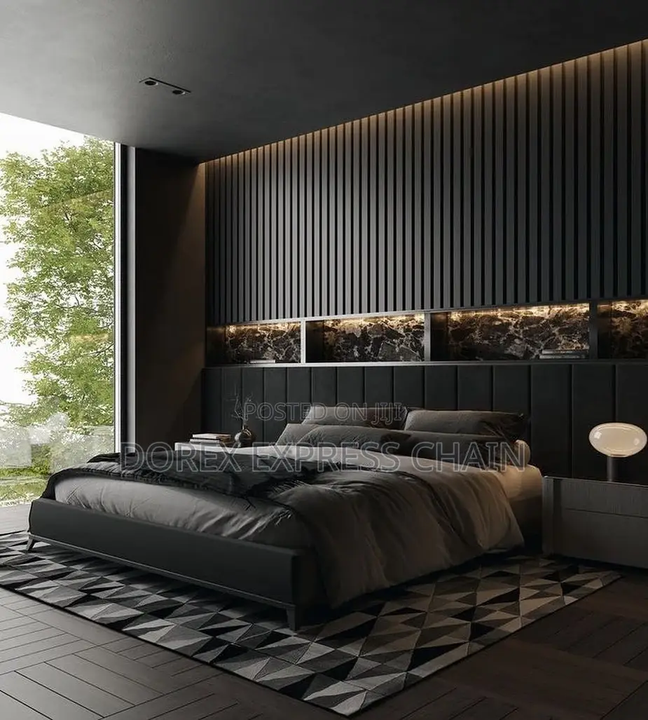 Bedframe With Bed Side And Wall Cladding