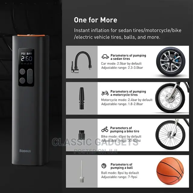 Baseus Super Mini Smart Fast Inflator for Cars and Balls