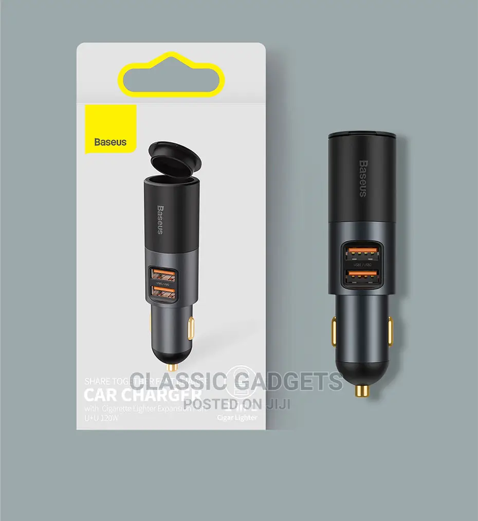 Baseus Car Charger With Cigarette Lighter Extension