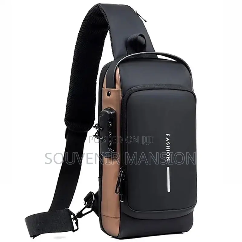 Waterproof Cross Men Bag With Usb Holder