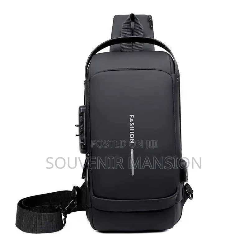 Waterproof Cross Men Bag With Usb Holder