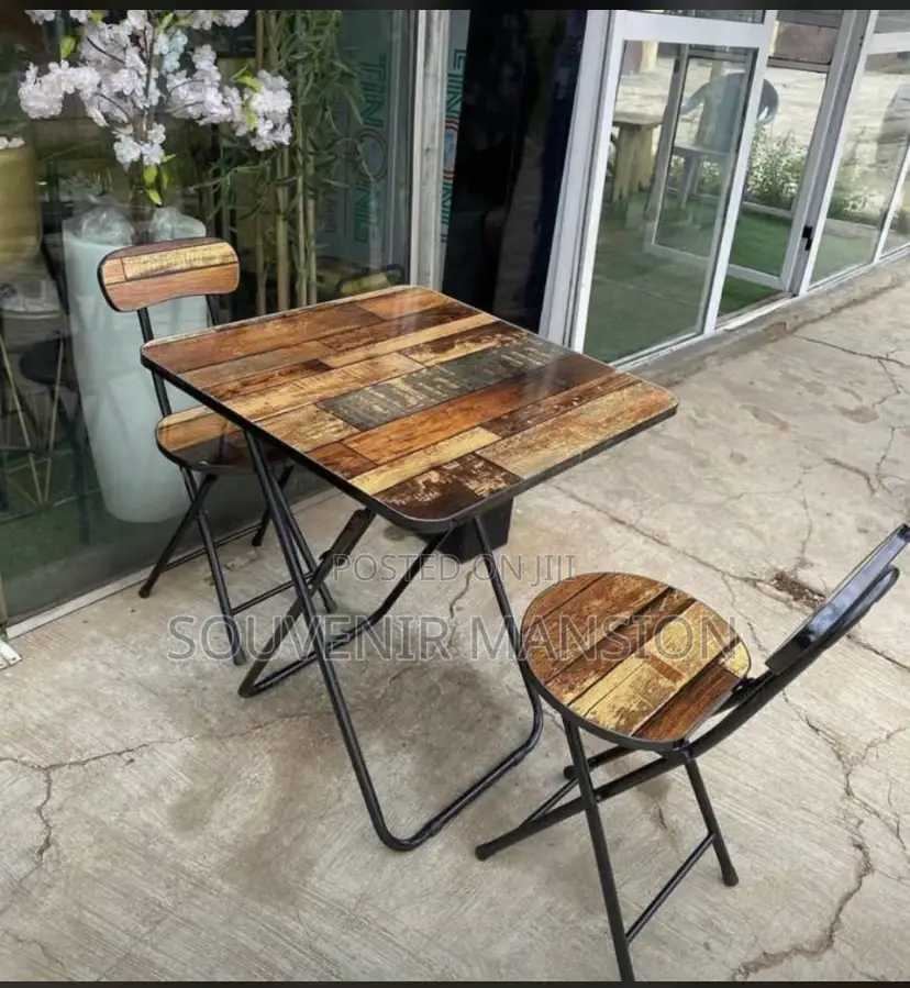 Foldable Table and Chair Wood Design