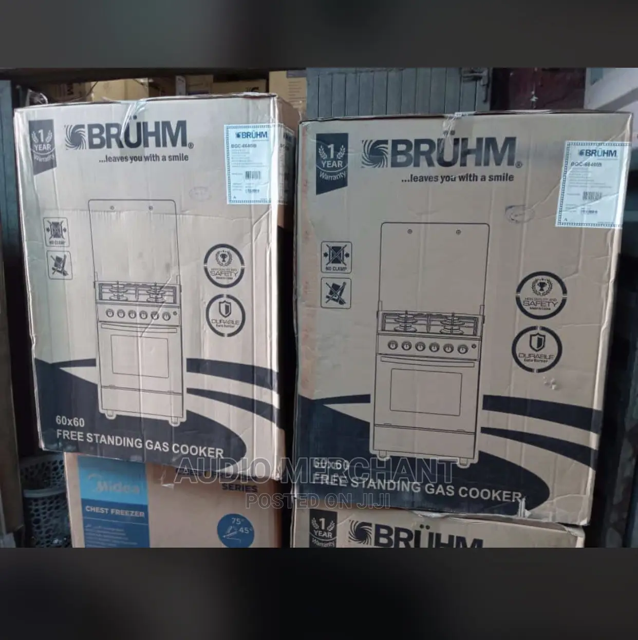 Bruhm 4 in 1 All Gas With Oven Grill 60x60 Cooker