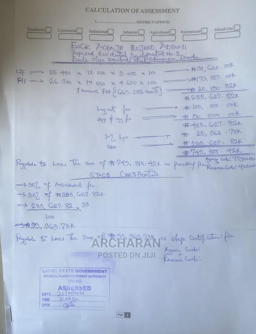 Processing of Building Approval, C of O Survey With Redcop