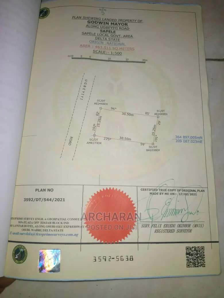 Processing of Building Approval, C of O Survey With Redcop