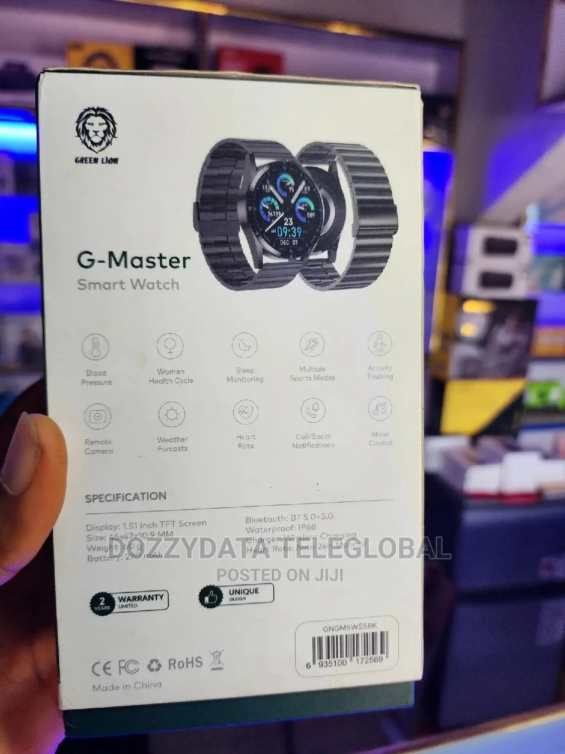 Green Lion G-Master Stainless Steel Smart Watch | Black