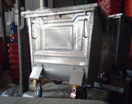 500 Litre Galvanised Metal Wheeled Garbage Container