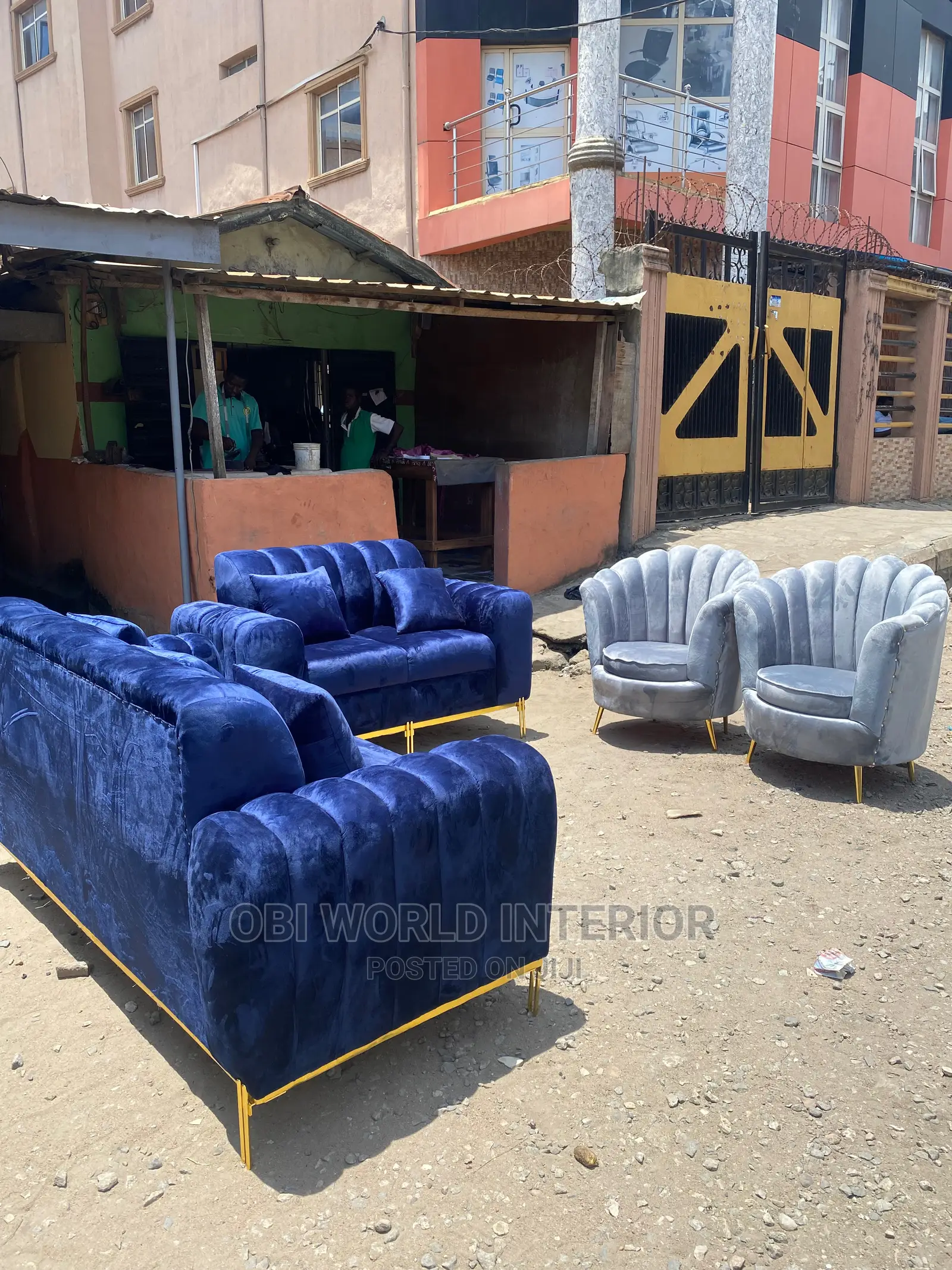 Luxury 7 Seater Living Room Fabric Made Royal Sofa Chair.