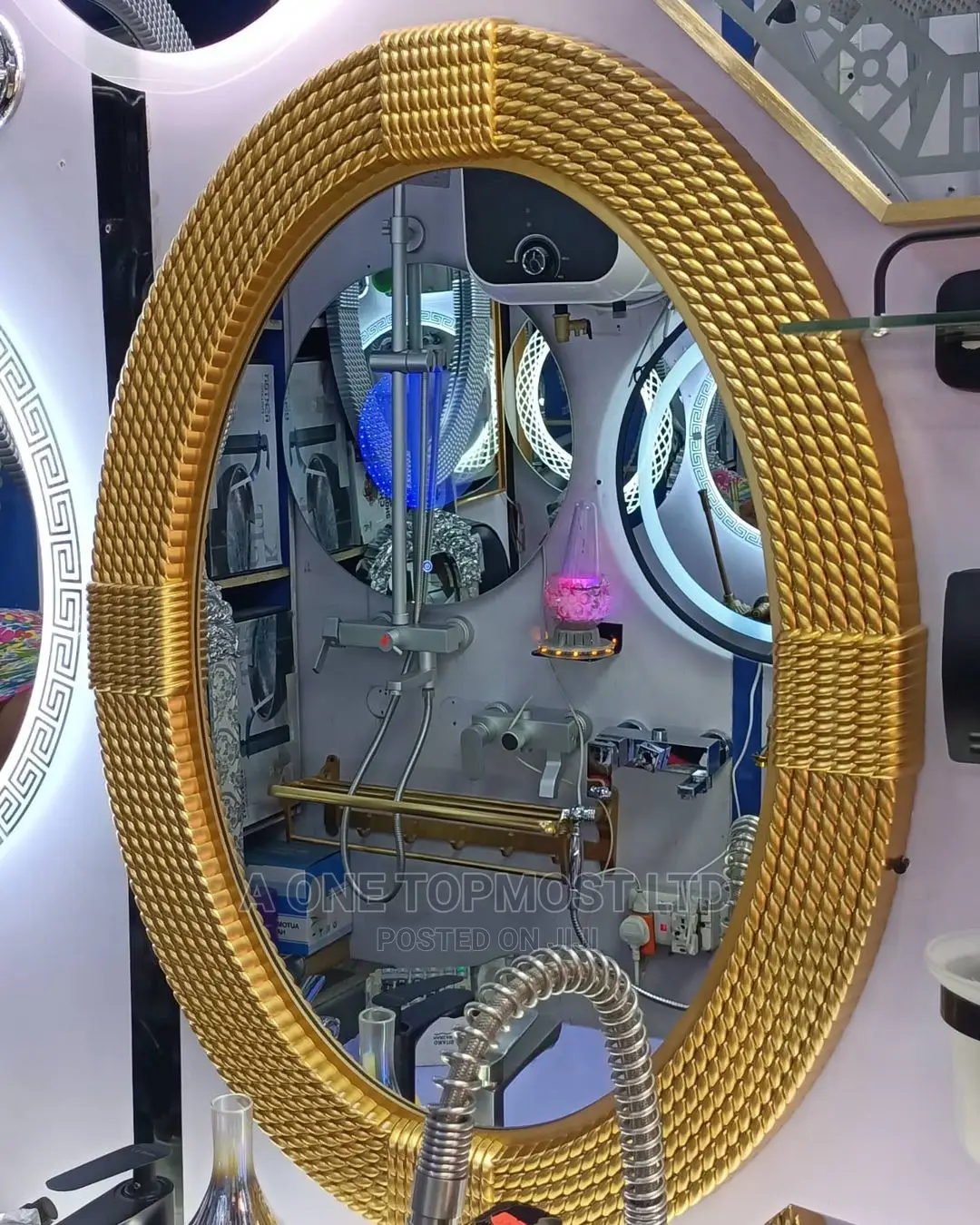 Gold Oval Mirror (7 in 1 Line)