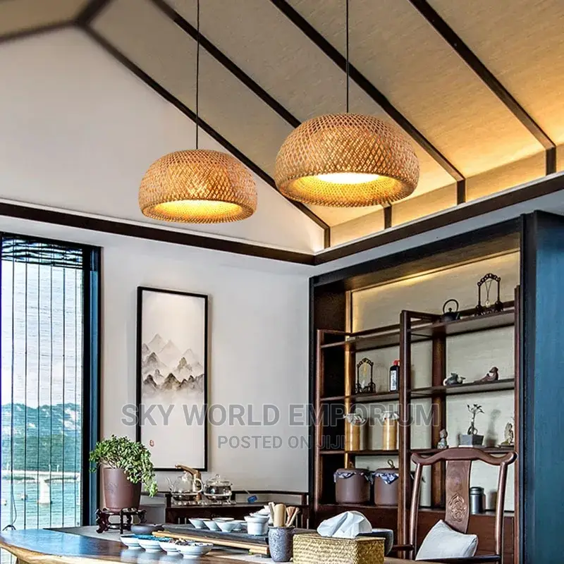 Bamboo Lantern Pendant Light Hand Woven Bamboo Shade
