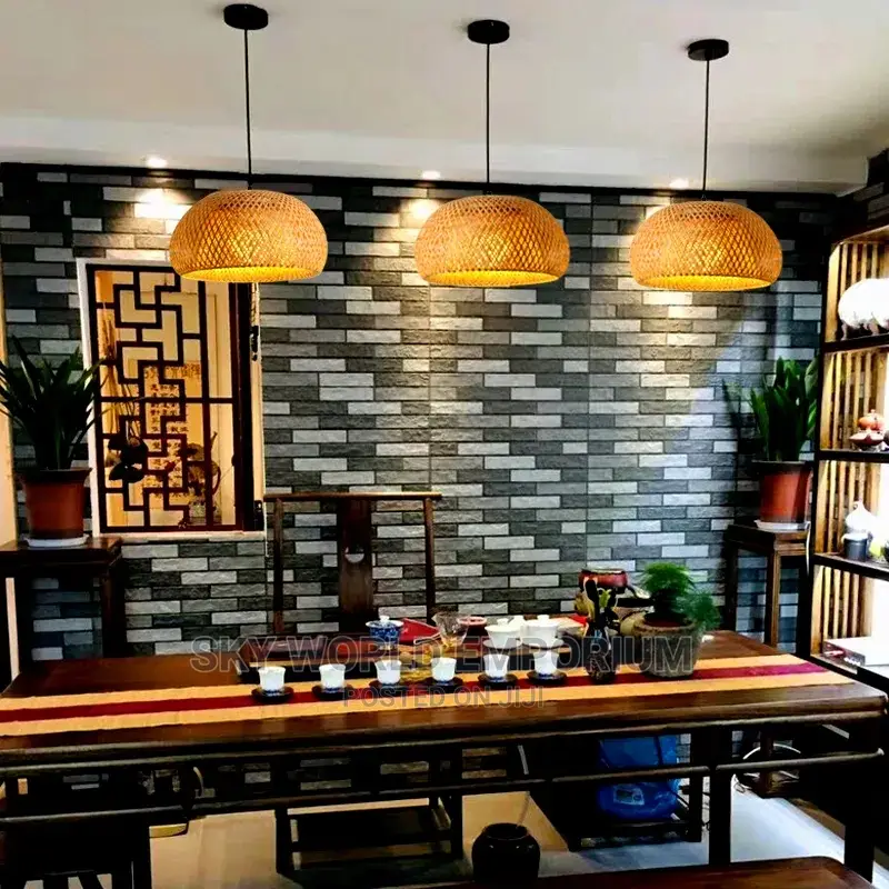 Bamboo Lantern Pendant Light Hand Woven Bamboo Shade