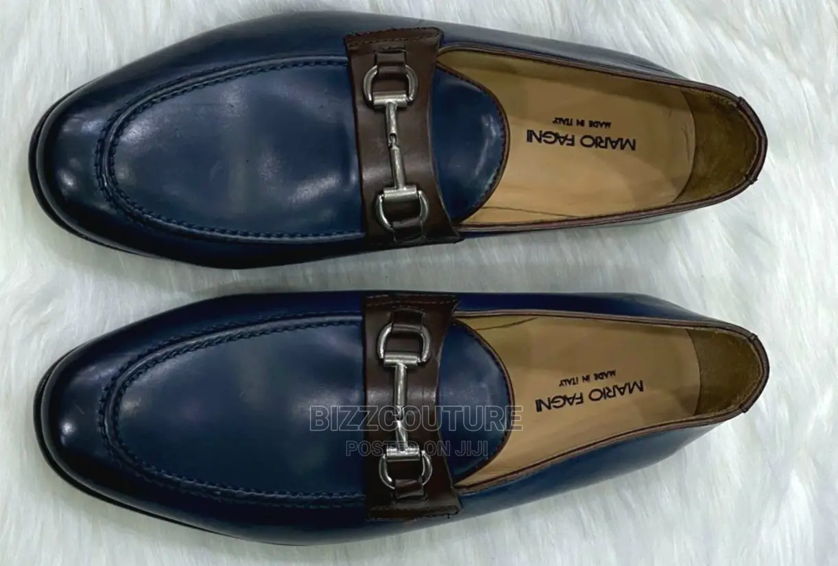 Original Italian MARIO FAGNI Leather Loafers in Store