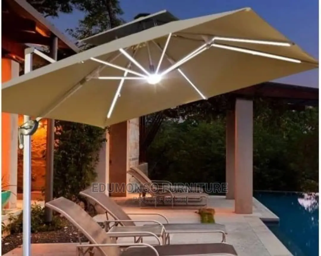 Outdoor Umbrella / Parasol With Led Light Outdoor Lighting