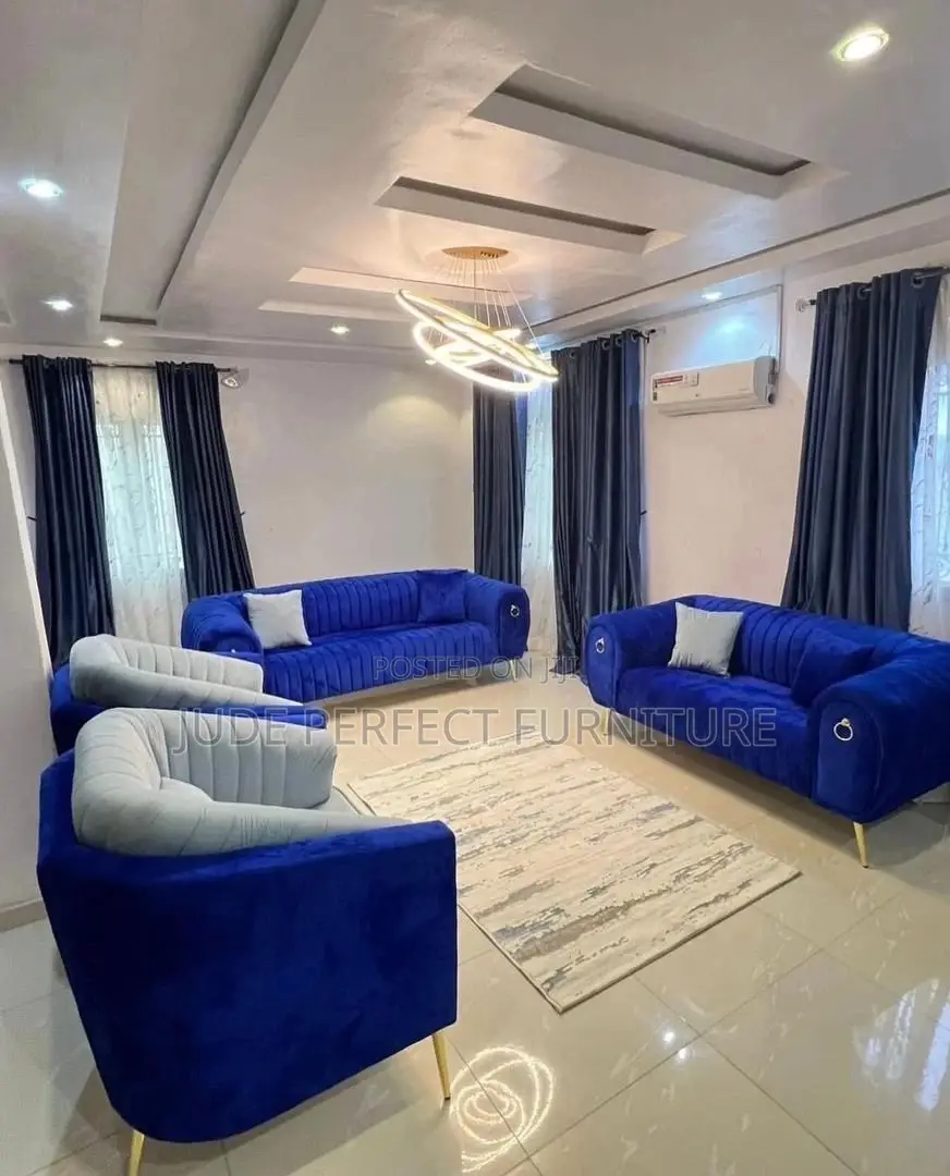 Quality 7 Seater Living Room Leather Fabric Made Sofa Chair.