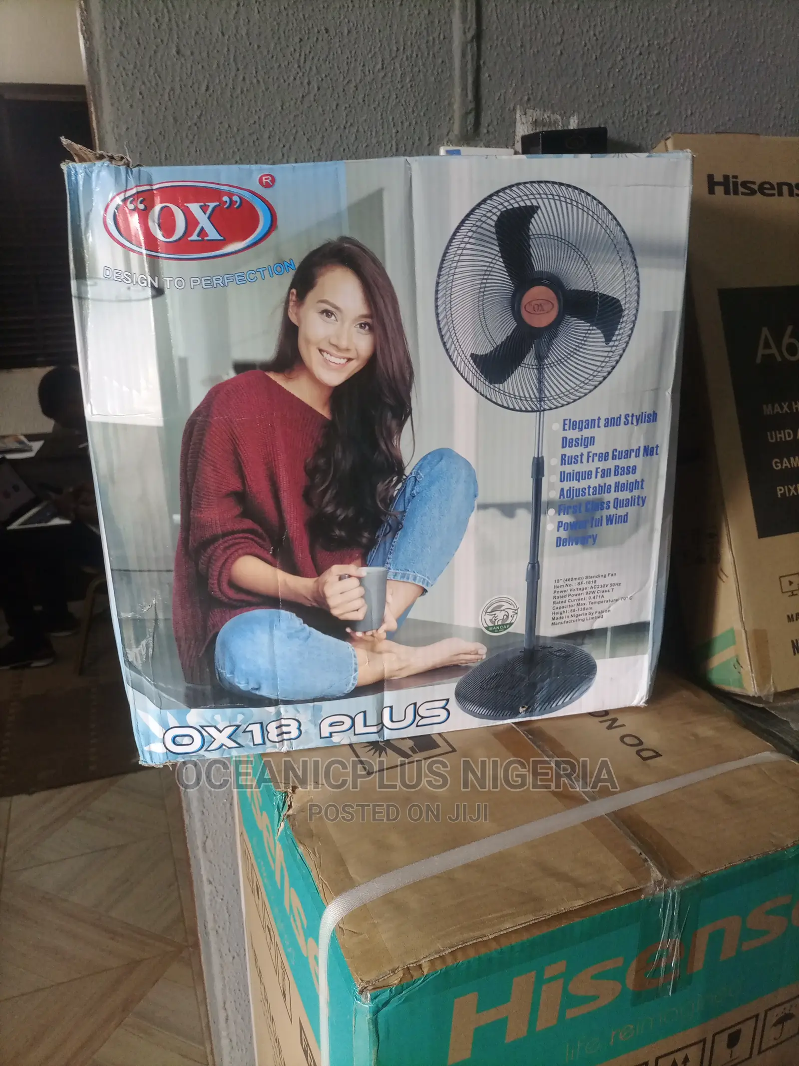 Powerful OX 18 Inches Nonrechargeable Standing Fan