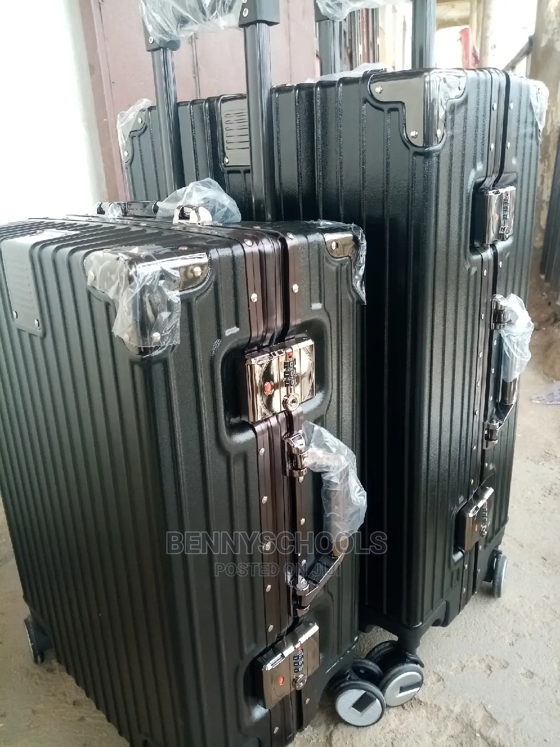 Set of 2 Imported Aluminum Traveling Luggage Boxes