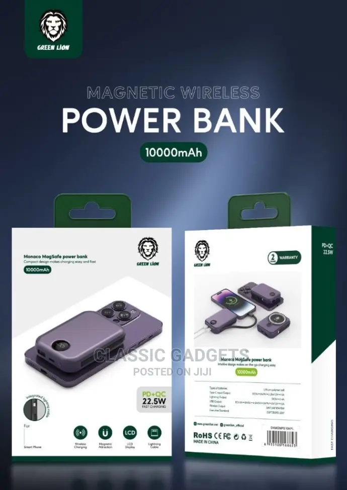 Green Lion Monaco Wireless Magsafe Power Bank 10000mah