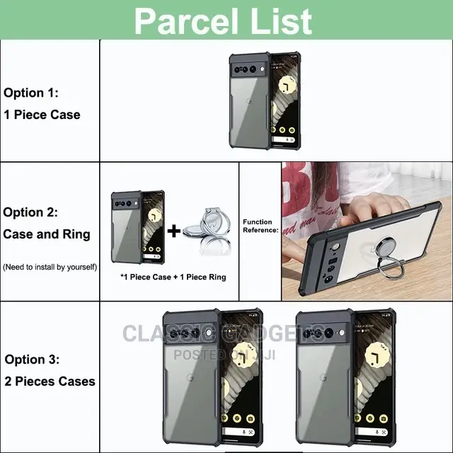 Xundd Crystal Clear Air Bag Case for Google Pixel 6a to 8pro