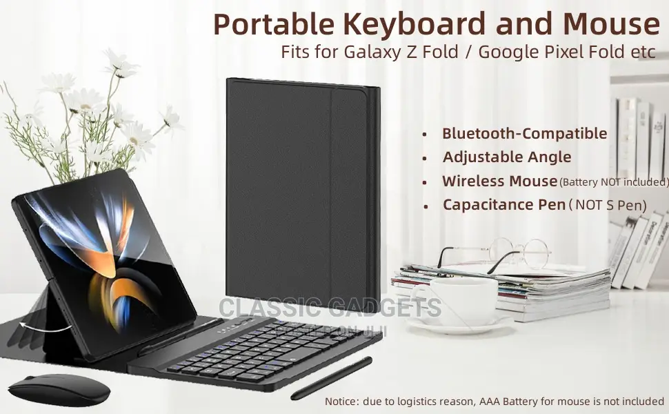 Keyboard With Pen and Mouse for Galaxy Fold 5,4,3 and 2