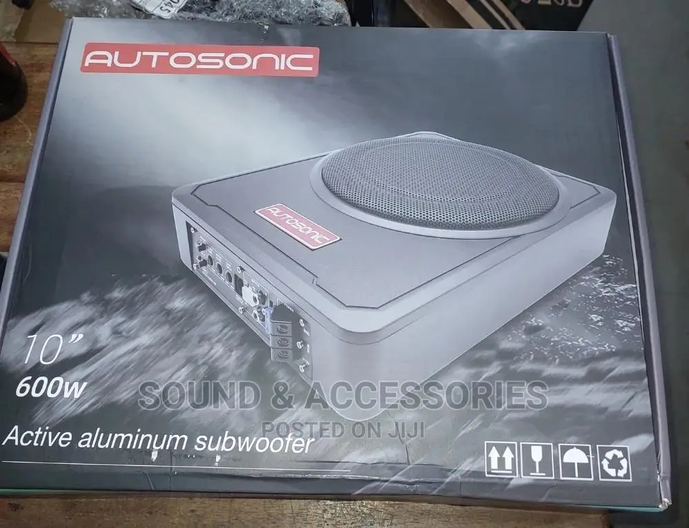 Car Underseat Aluminium Cast 10" Active Subwoofer (600watts)