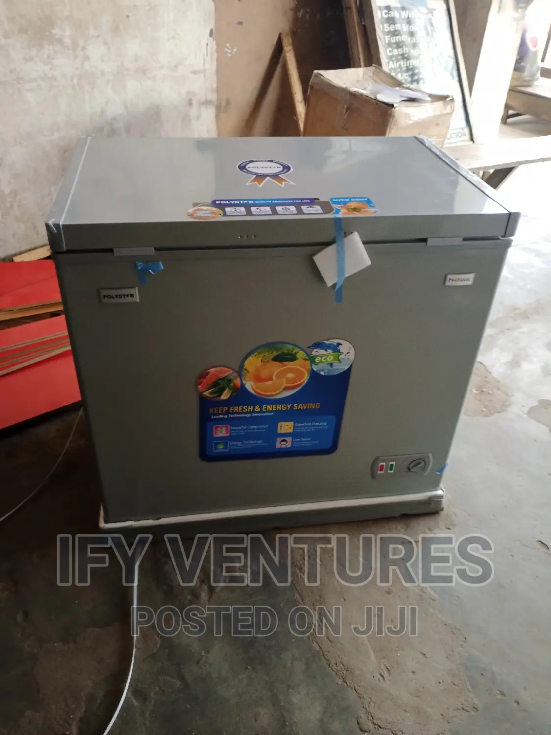 Polystar Chest Freezer 250litres, Silver Color