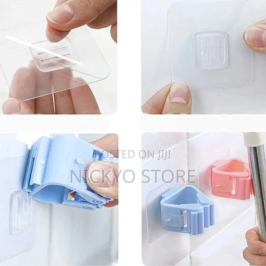 Broom Mop Wall Mount Holder Self Adhesive Tape