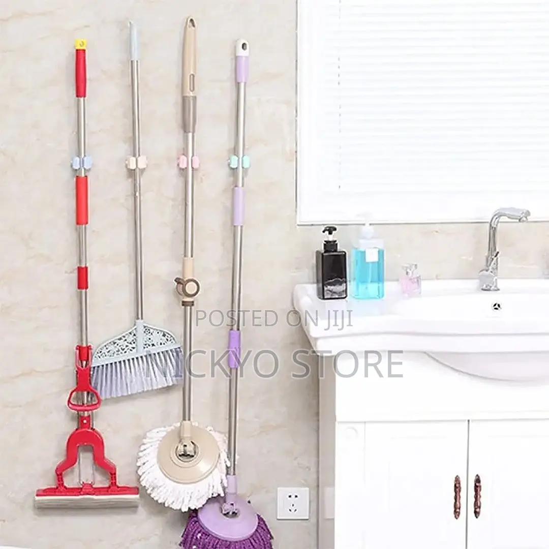 Broom Mop Wall Mount Holder Self Adhesive Tape