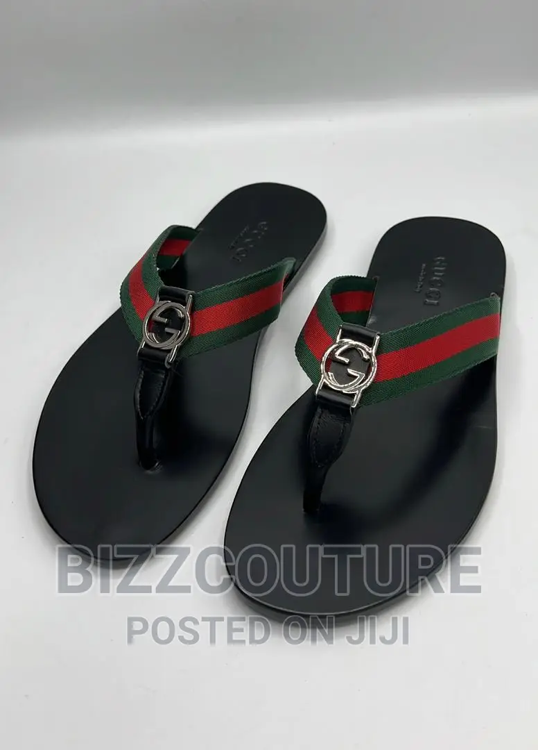 Original Gucci Leather Sole Slippers Available in Store