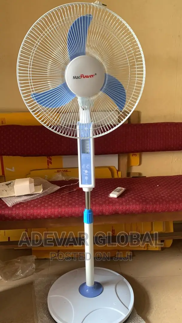 Macpower 16 Inches Solar Rechargeable Standing Fan